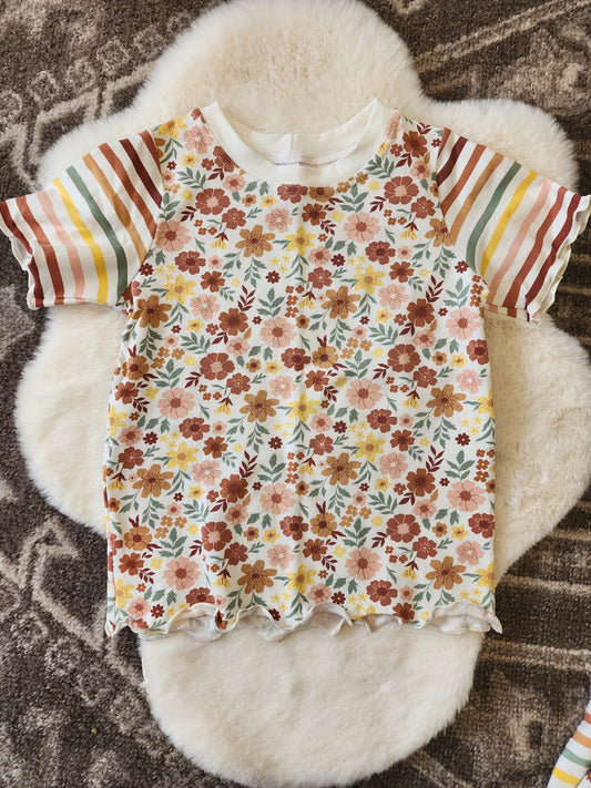 Flower + Strips  Shirt