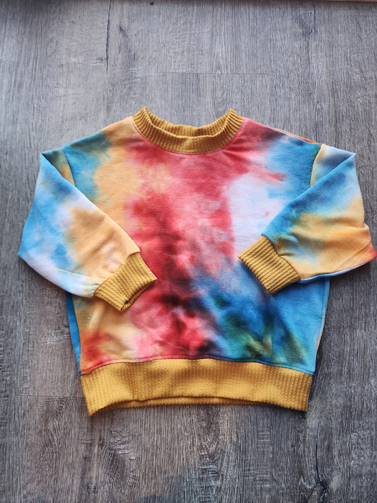 Tie Dye Crewneck Red + Gold