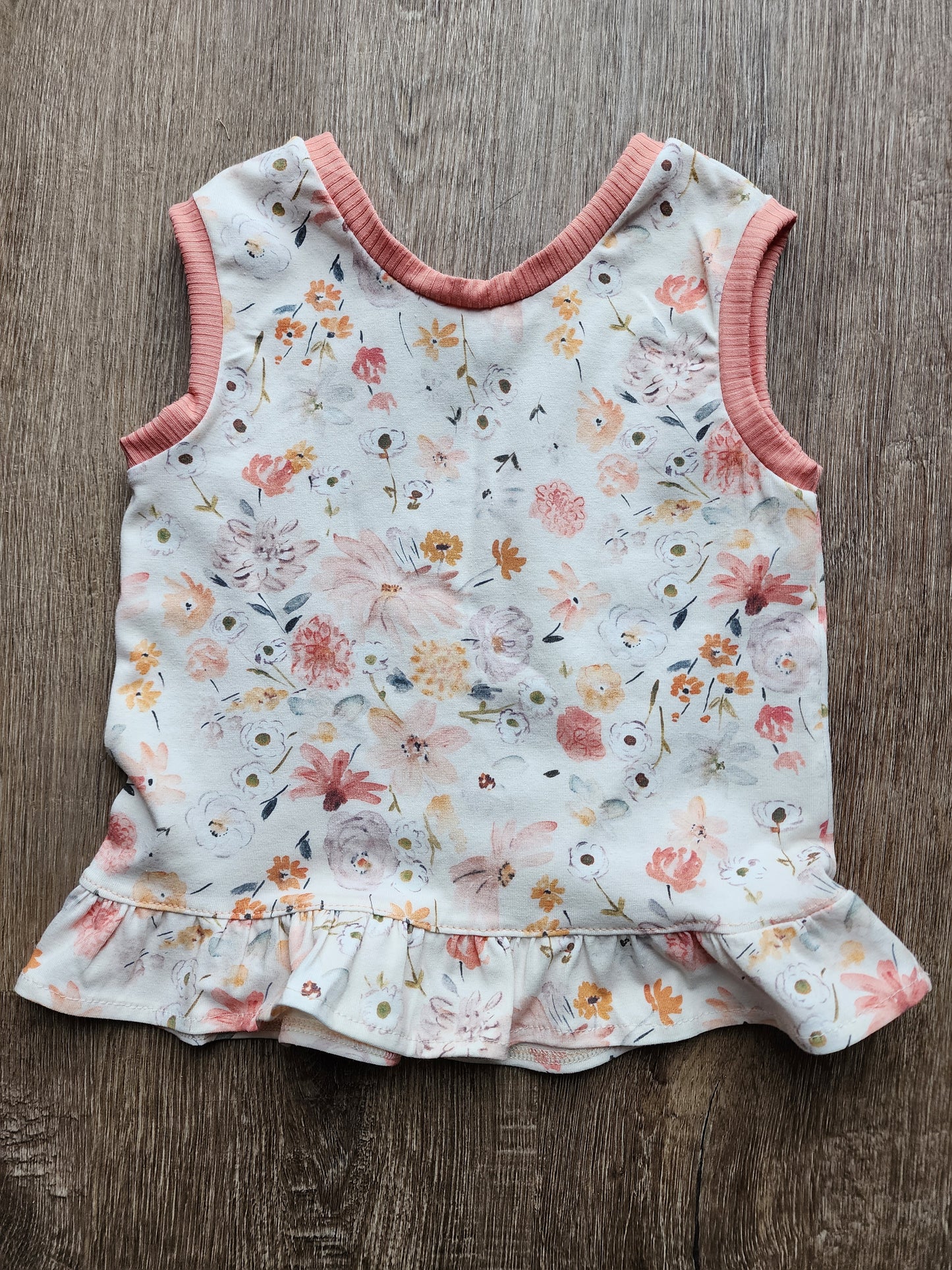 Sweet Floral Ruffle Tank
