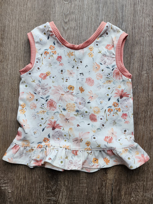 Sweet Floral Ruffle Tank