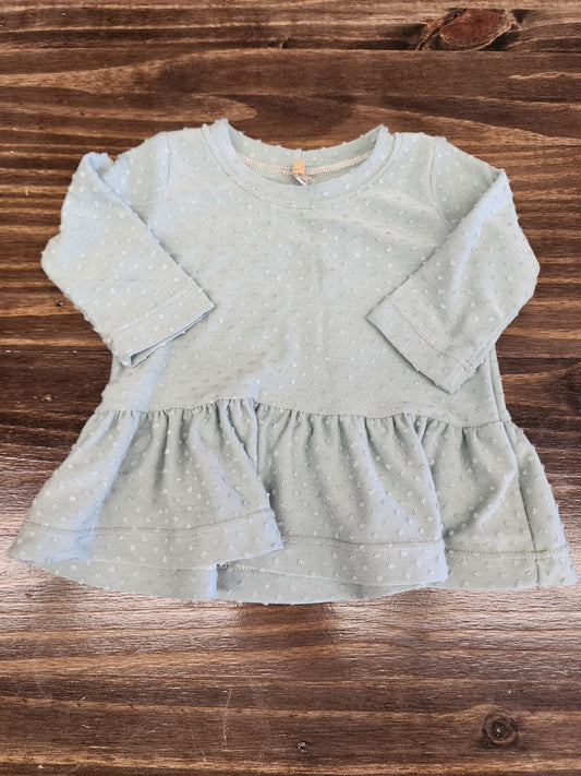 Sage Dot Peplum Top
