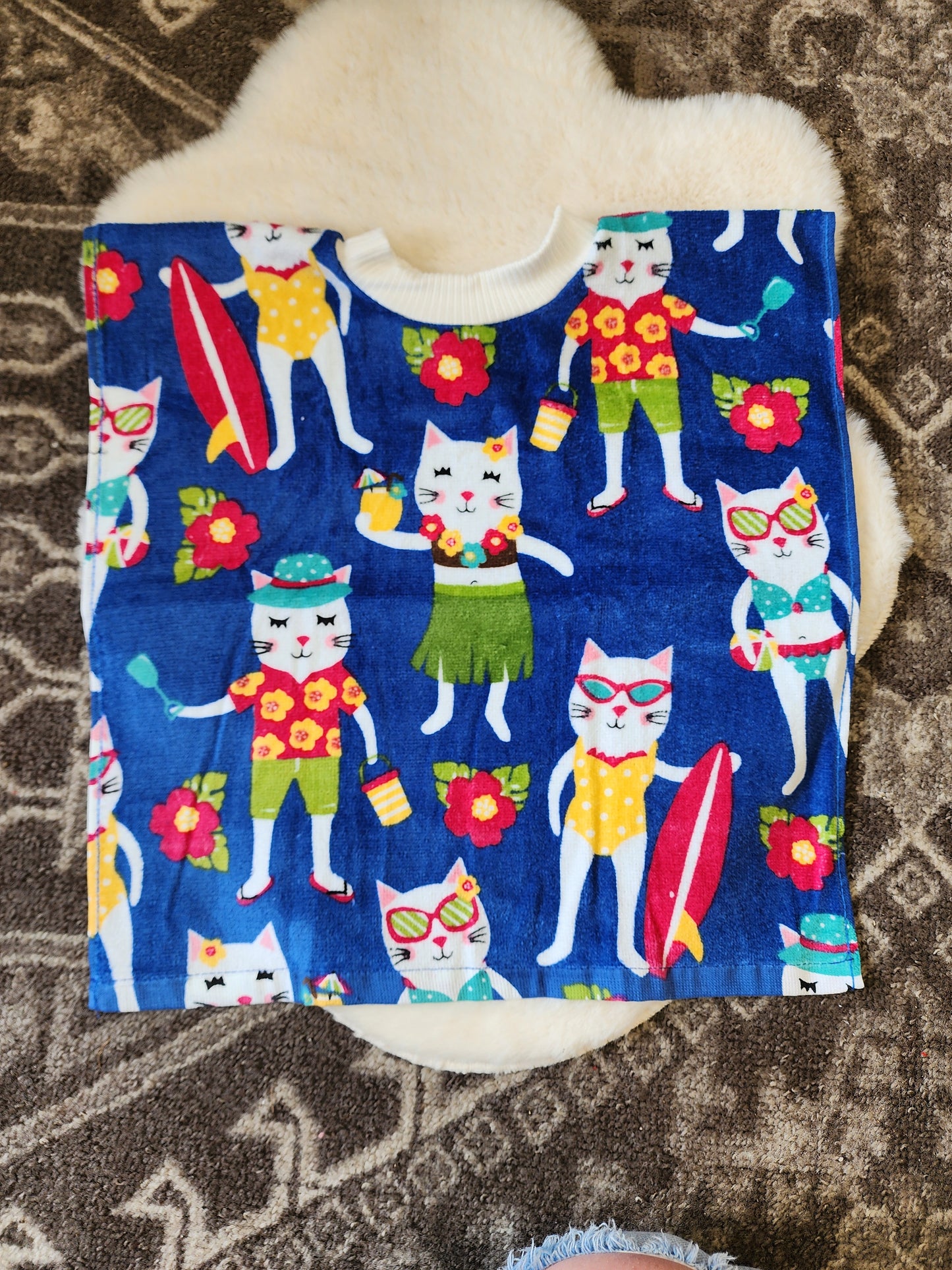 Surfer Cats Towel Bib