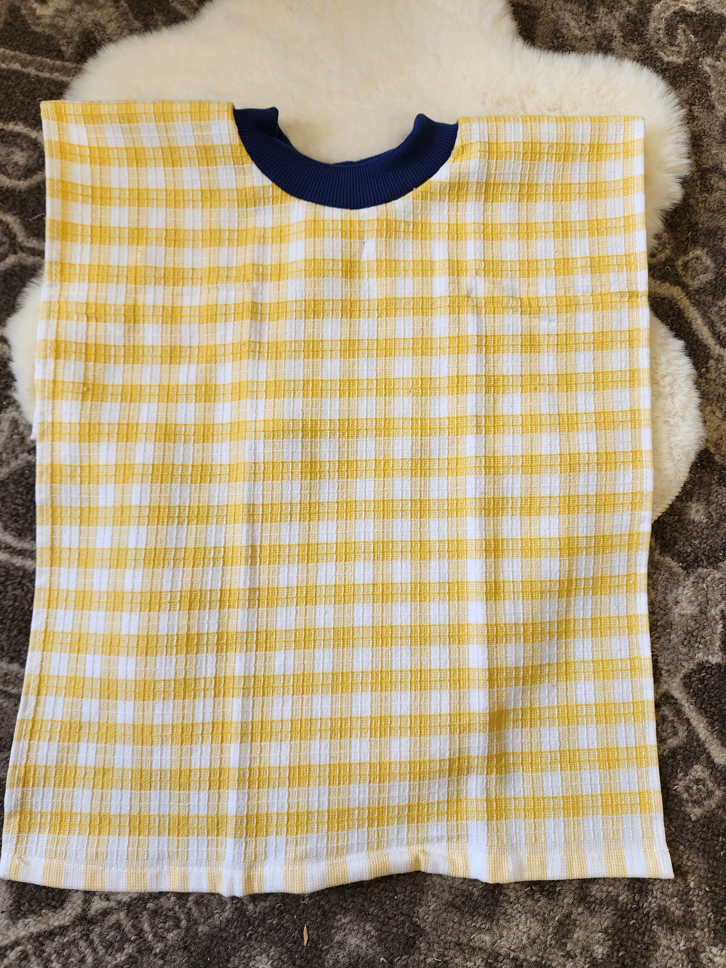 Yellow Plaid Towel Bib