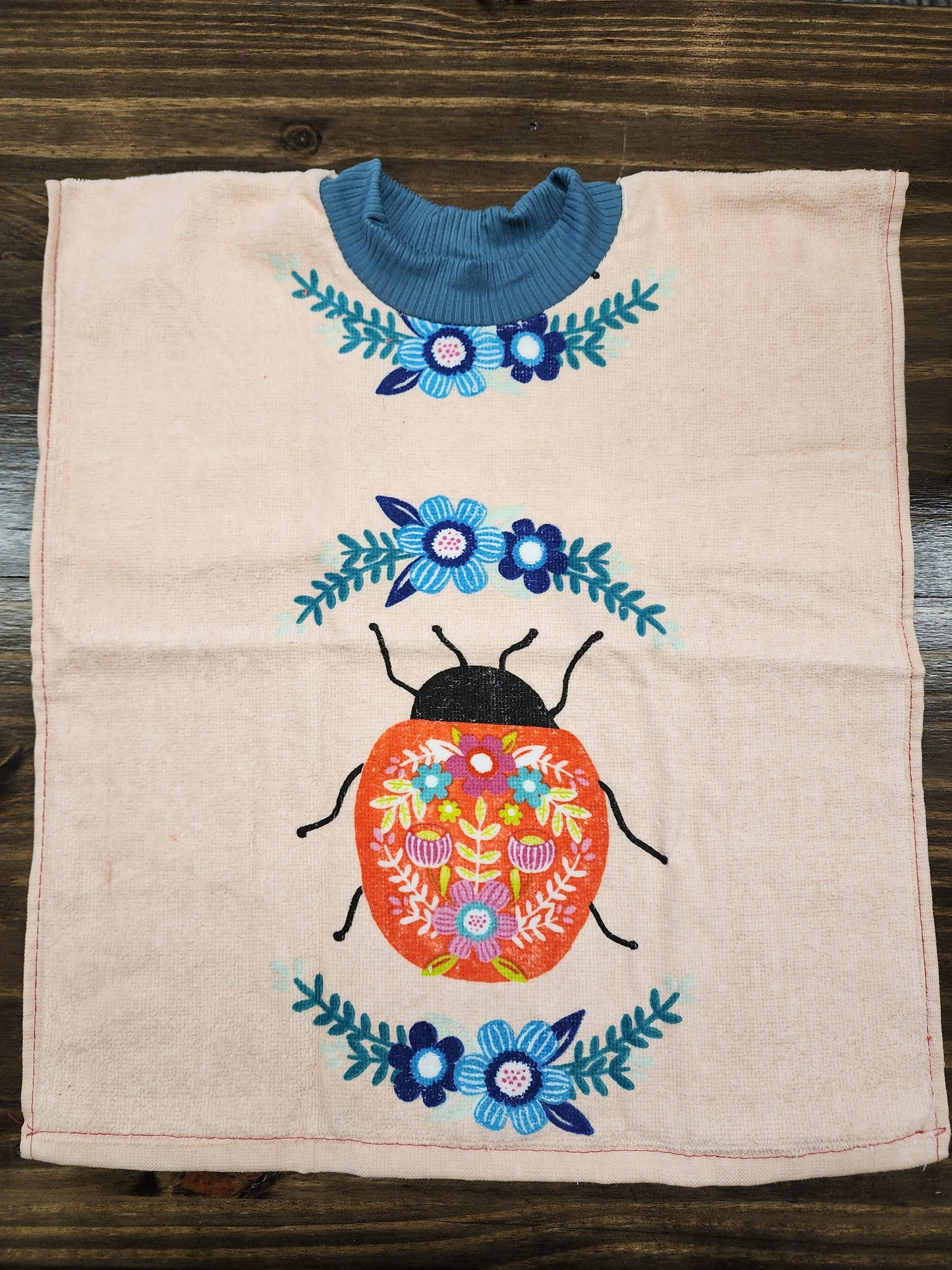 Boho Ladybug Towel Bib