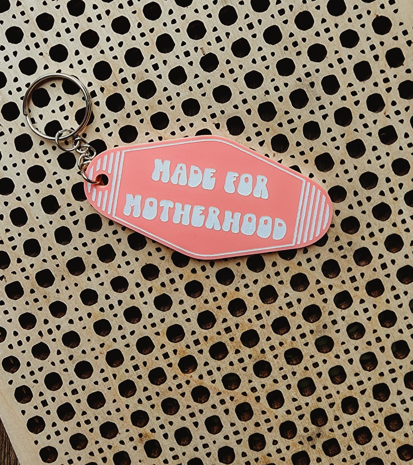 Made For Motherhood Motel Key Inspired Keychain