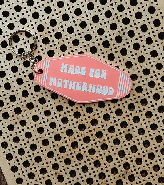 Made For Motherhood Motel Key Inspired Keychain