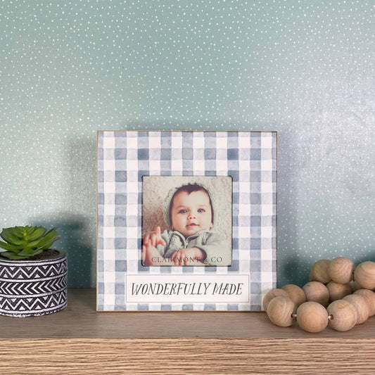Wonderfully Made, Boy Decor, Baby Boy,  Wooden Frame