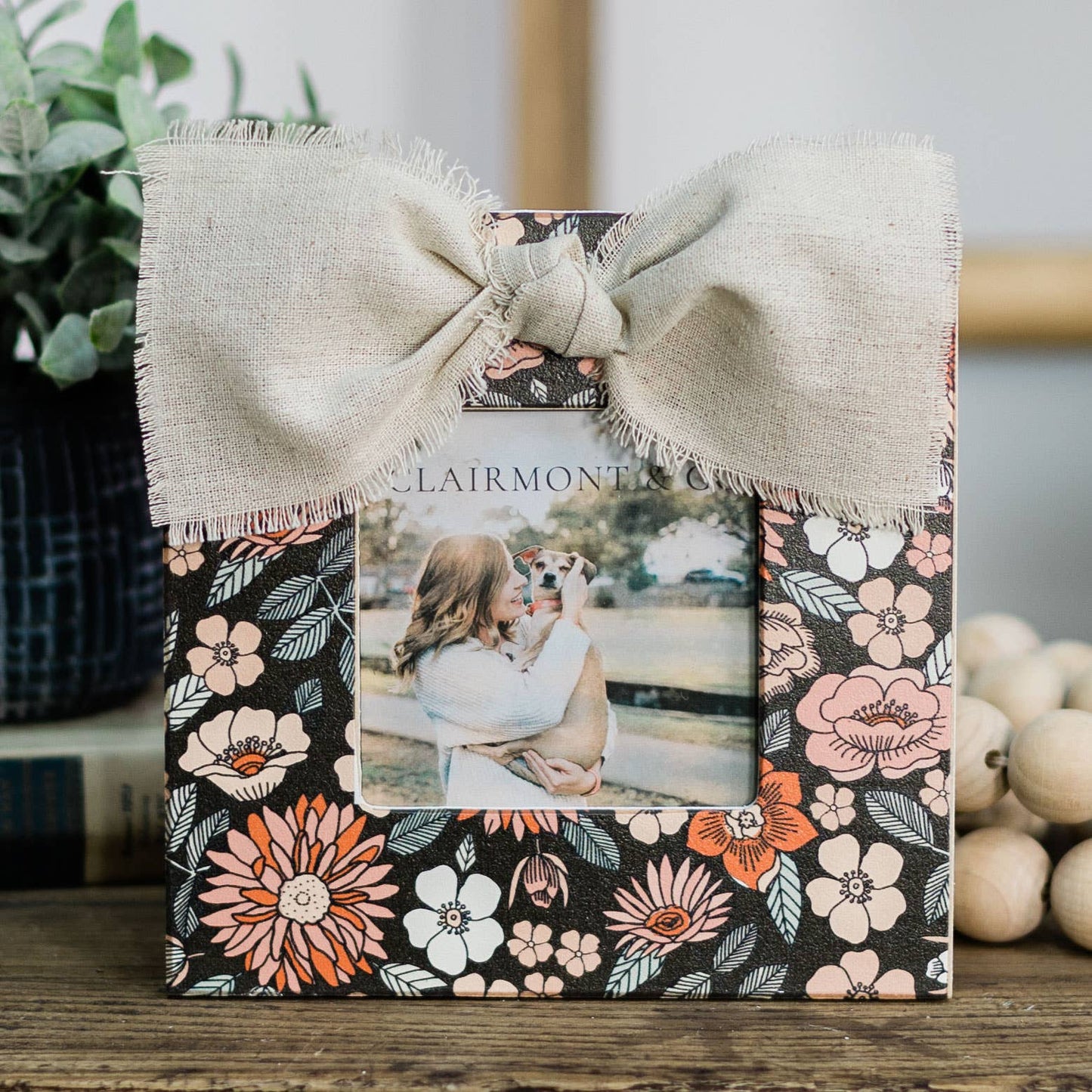 Vintage Floral, Photo Frame, Gift Giving, Wooden Frame