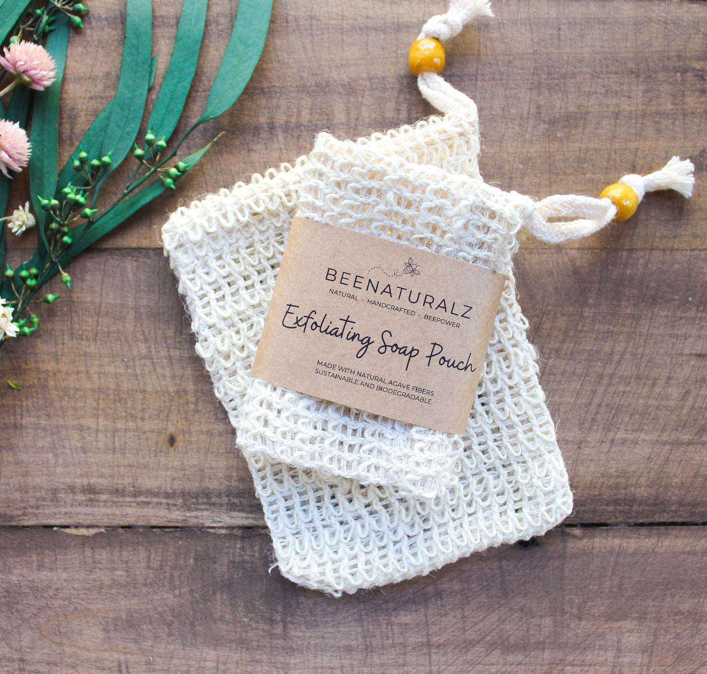 Natural Sisal Exfoliating Soap Saver Pouch