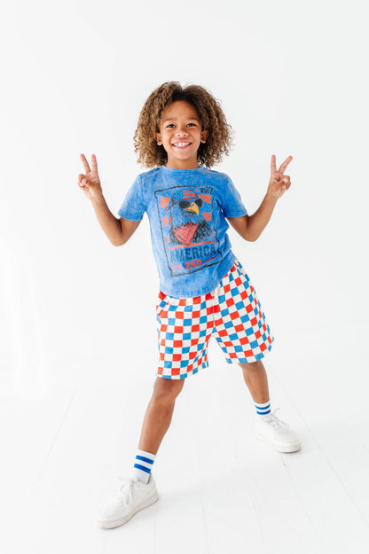 Eagle Stamp | BLUE Boys Curve Hem Tee