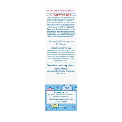 Organic Unflavored Kids Probiotic Liquid Drops, Vegan
