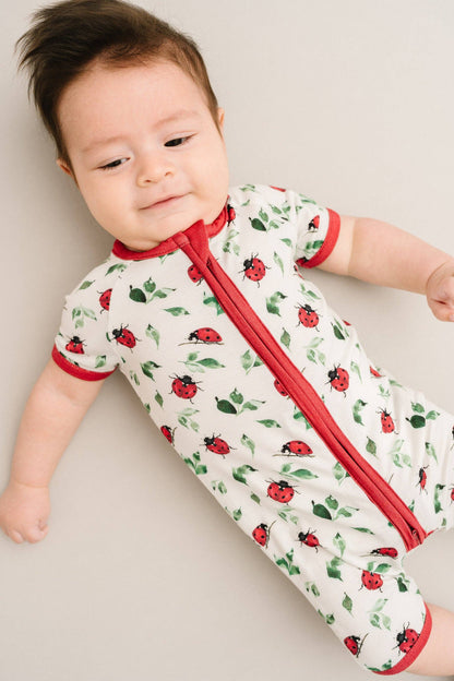 Little Ladybugs Bamboo Short Romper: 3T
