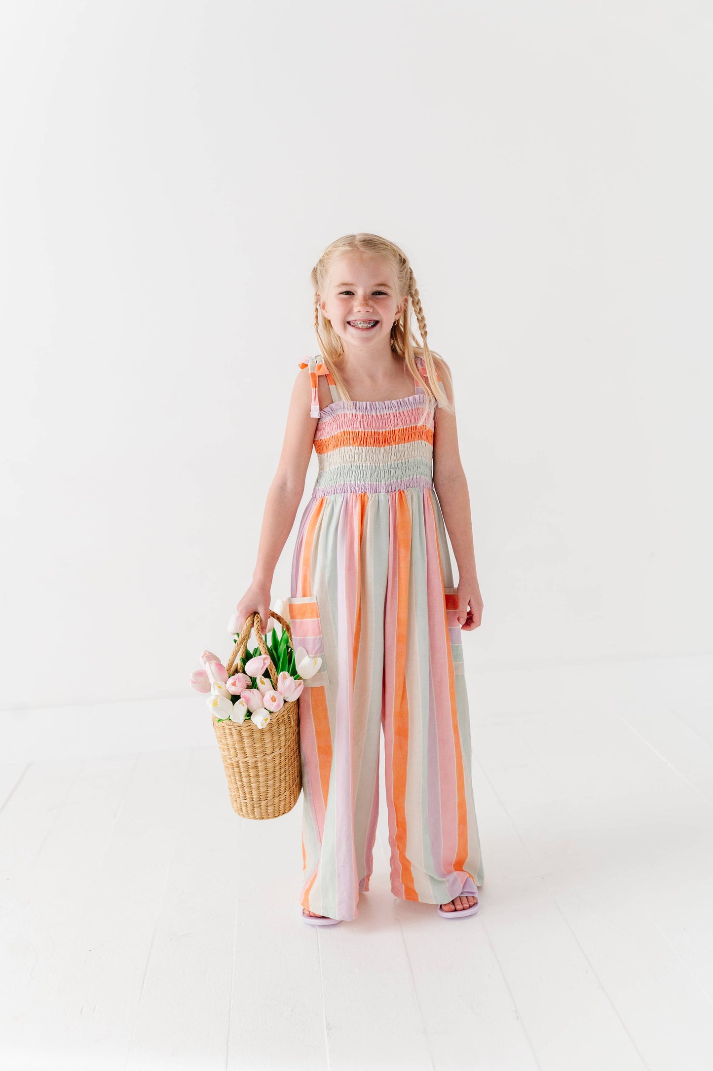 Sorbet Stripe | LINEN ROMPER