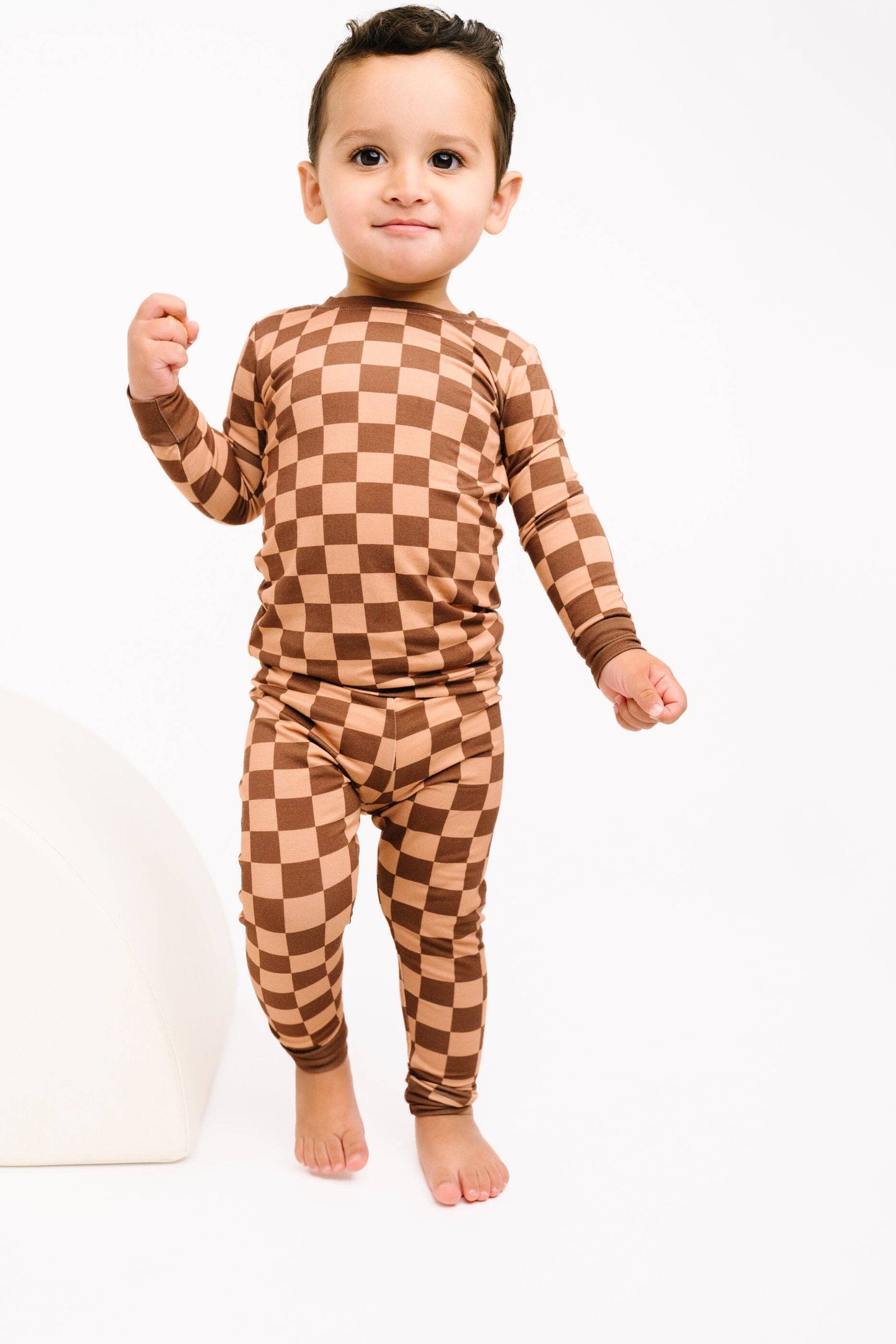 Espresso Checkered Bamboo Set