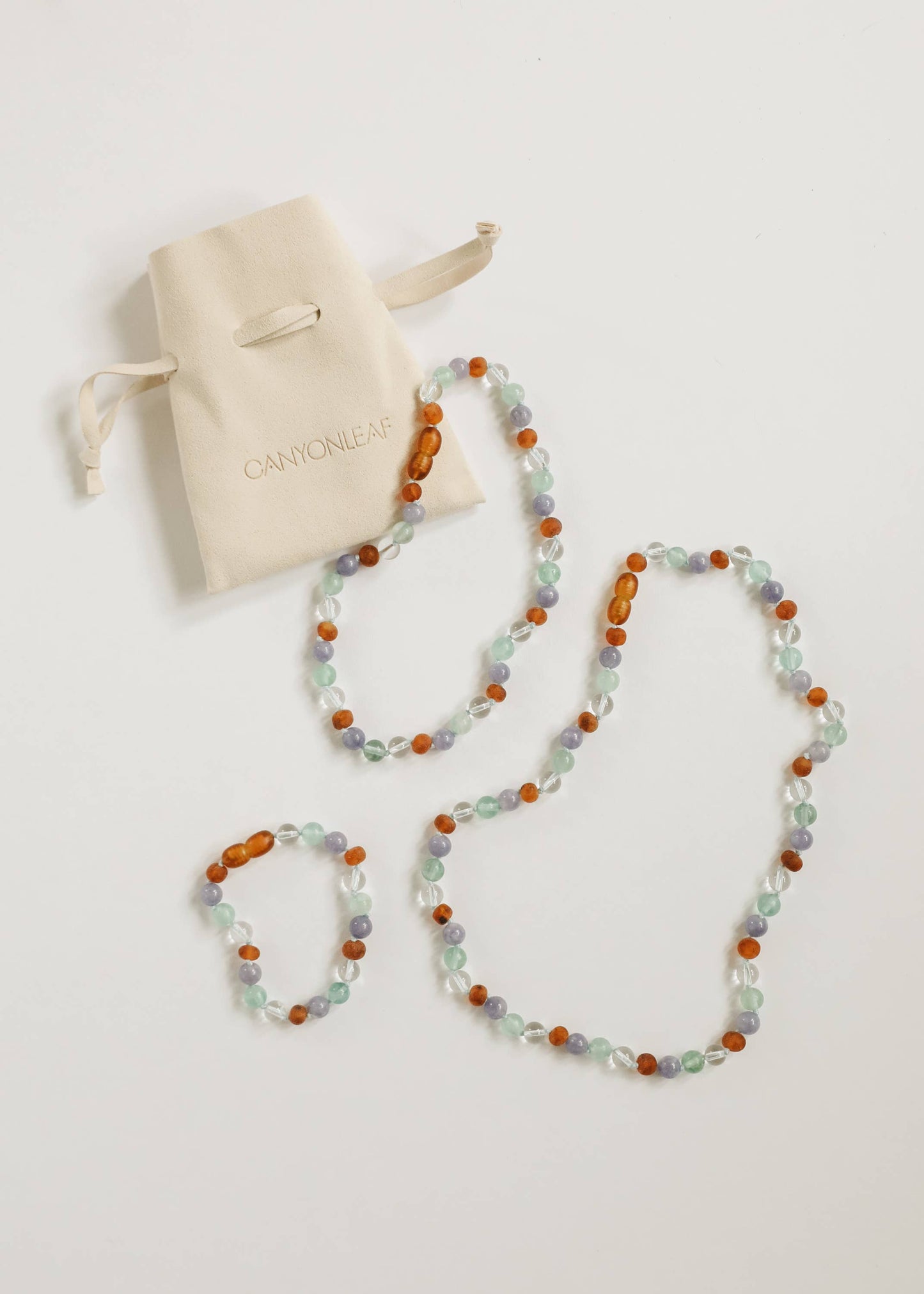 Baltic Sea Amber + Natural Gemstone || Necklace: 11 inch necklace