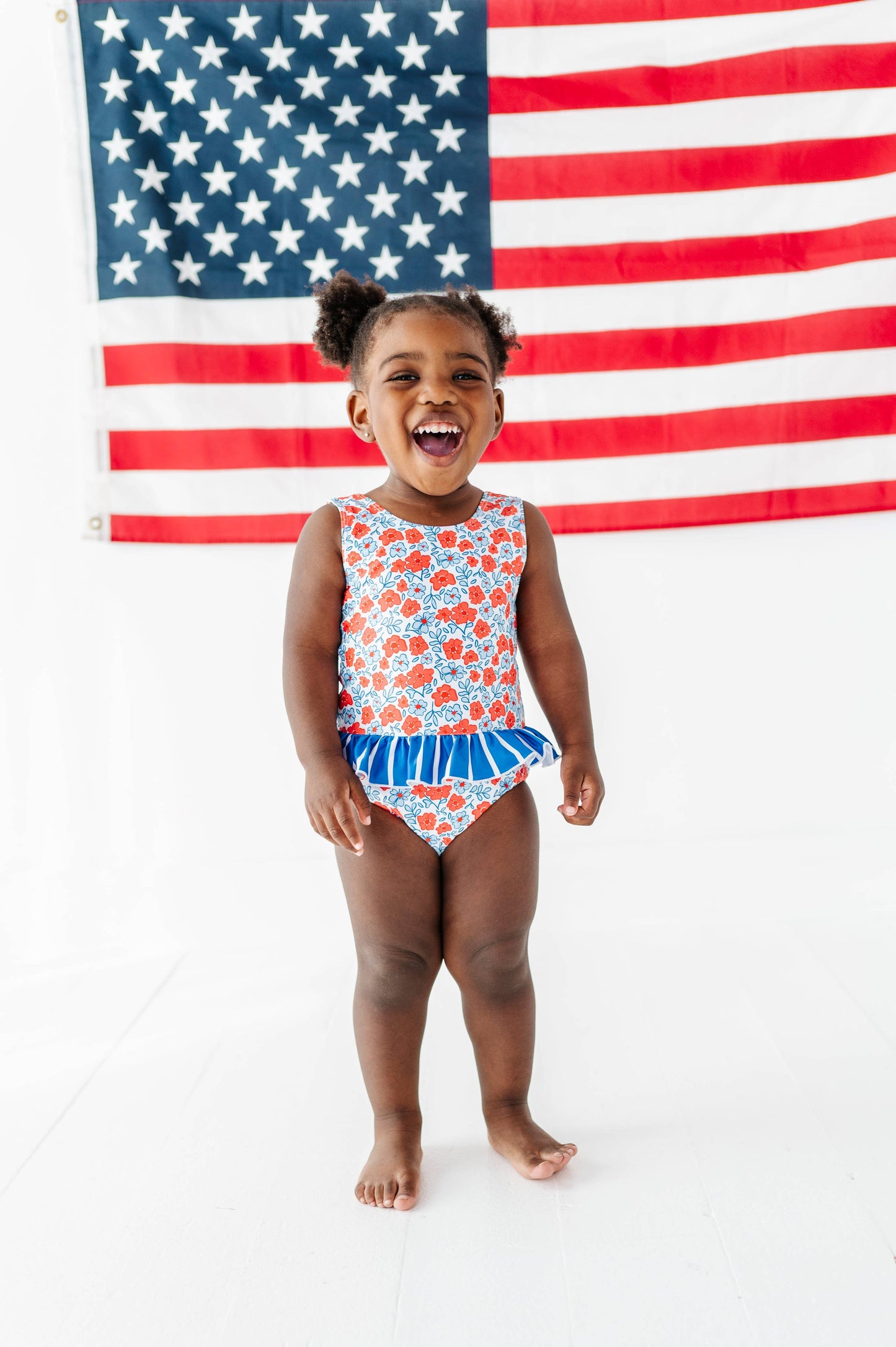 Ditsy 4th of July Floral | Skirted ONE-Piece