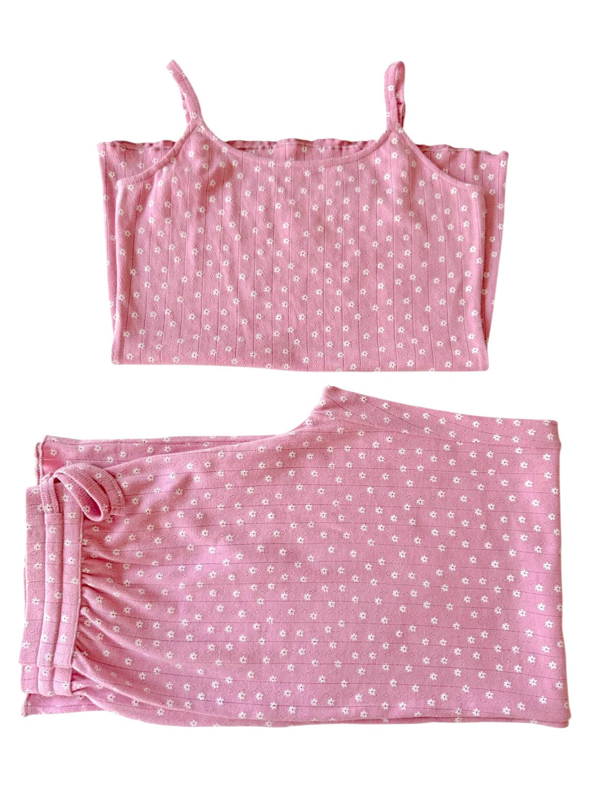 Pink Flower / Organic Pointelle Women's Cami Lounge Set