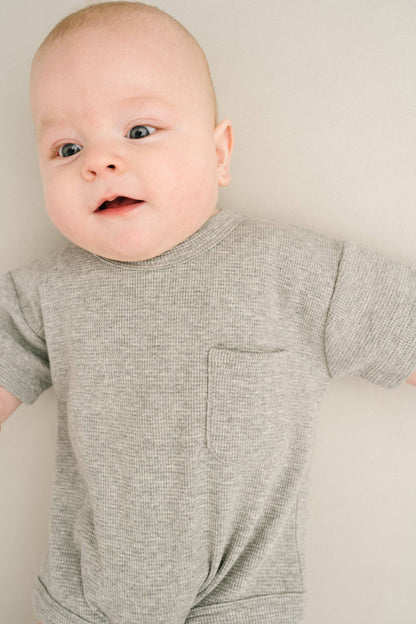 Stormy Waffle Pocket Romper