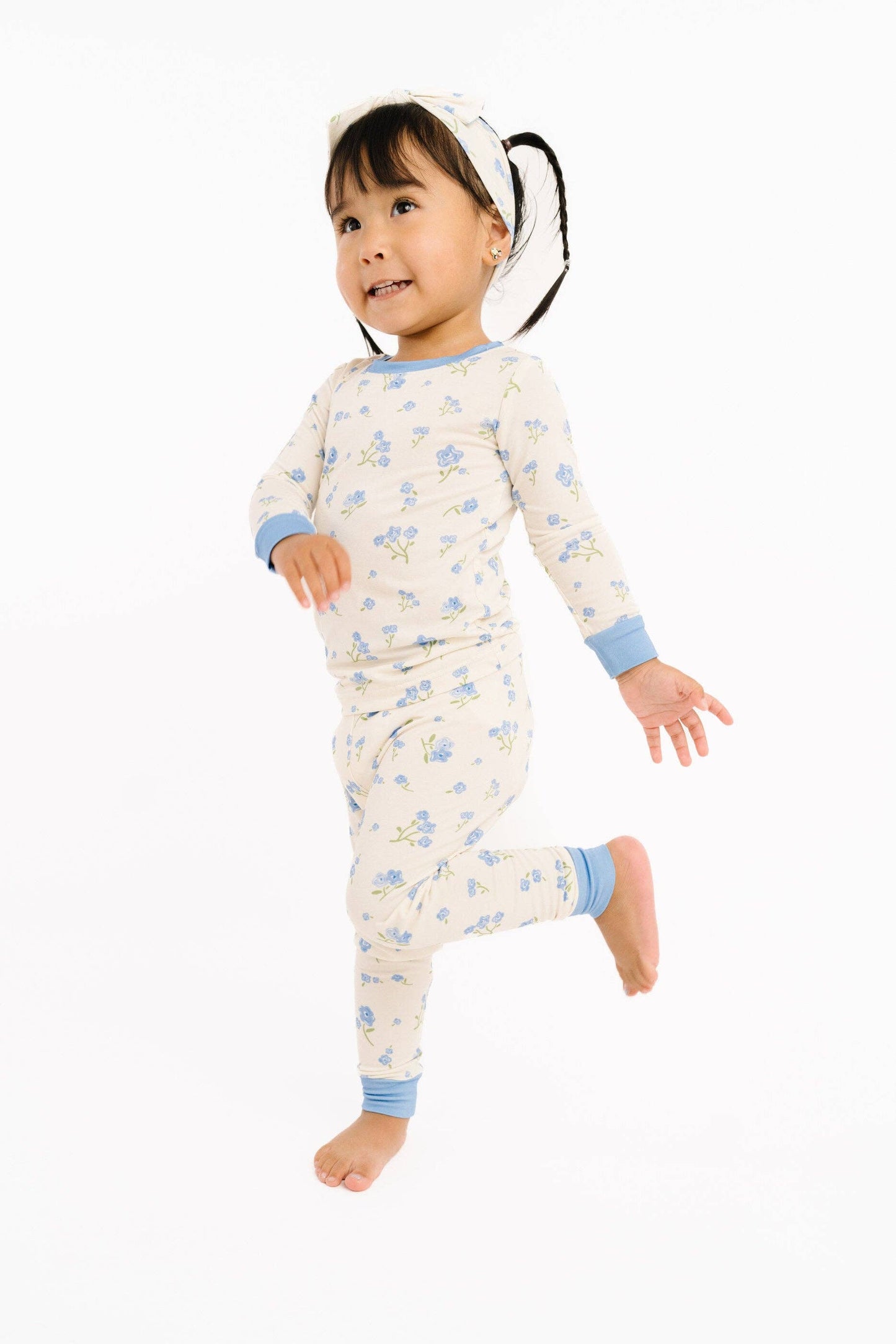 Blue Blooms Bamboo Set