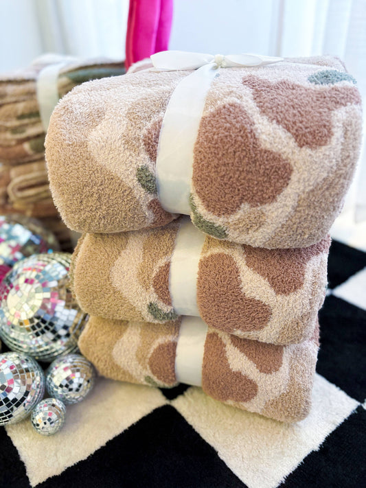 Lux Camo Throw Blanket | Ultra Soft Cozy Camouflage Blanket