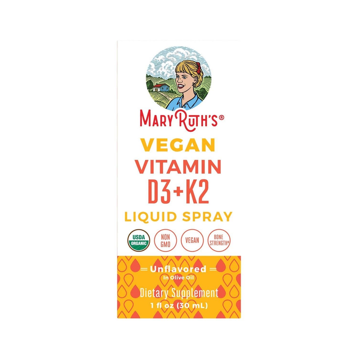 Organic Vitamin D3 + K2 Liquid Spray, Vegan, Supplement