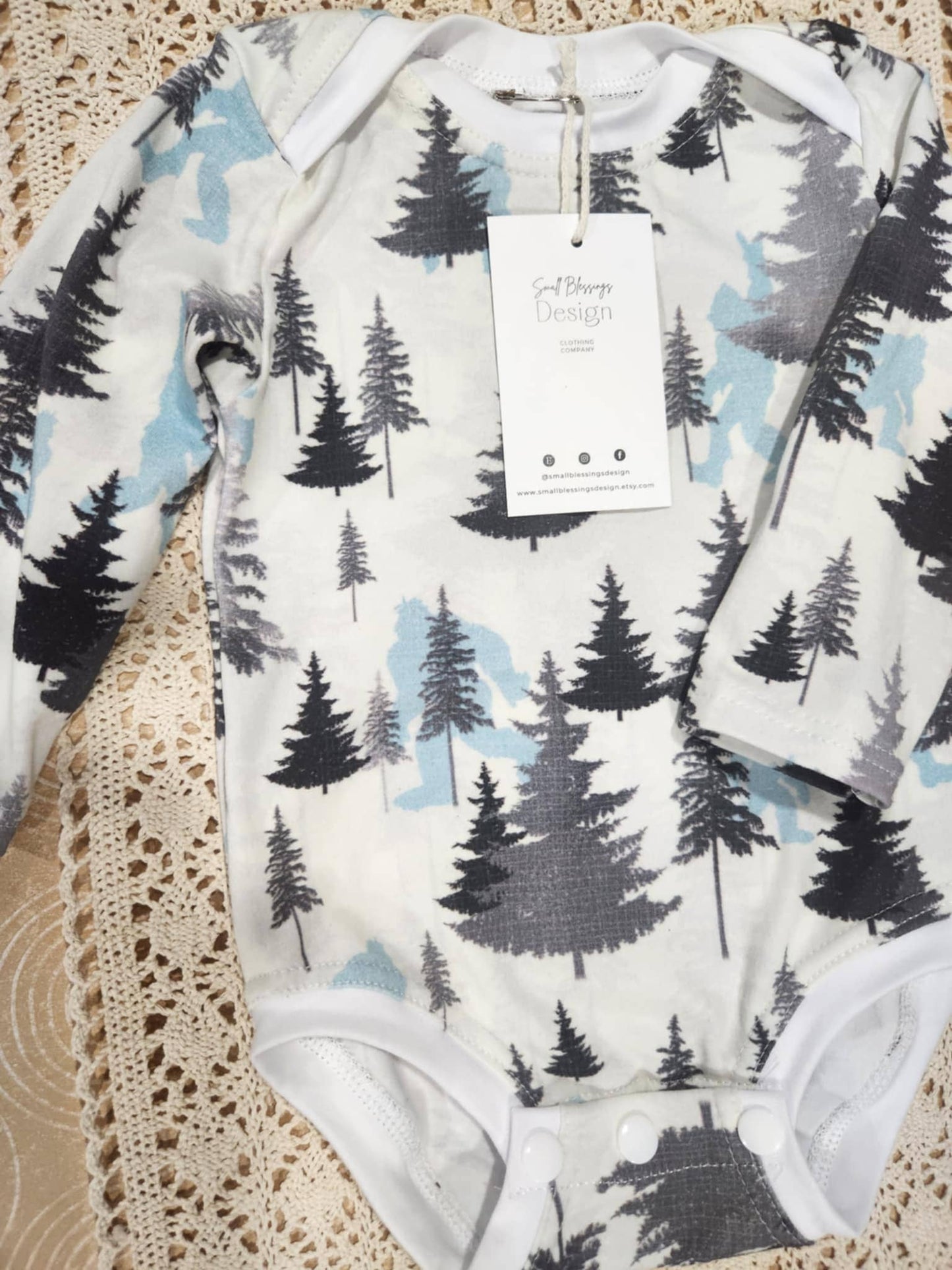 Infant bodysuit, camping bodysuit, infant romper, big foot