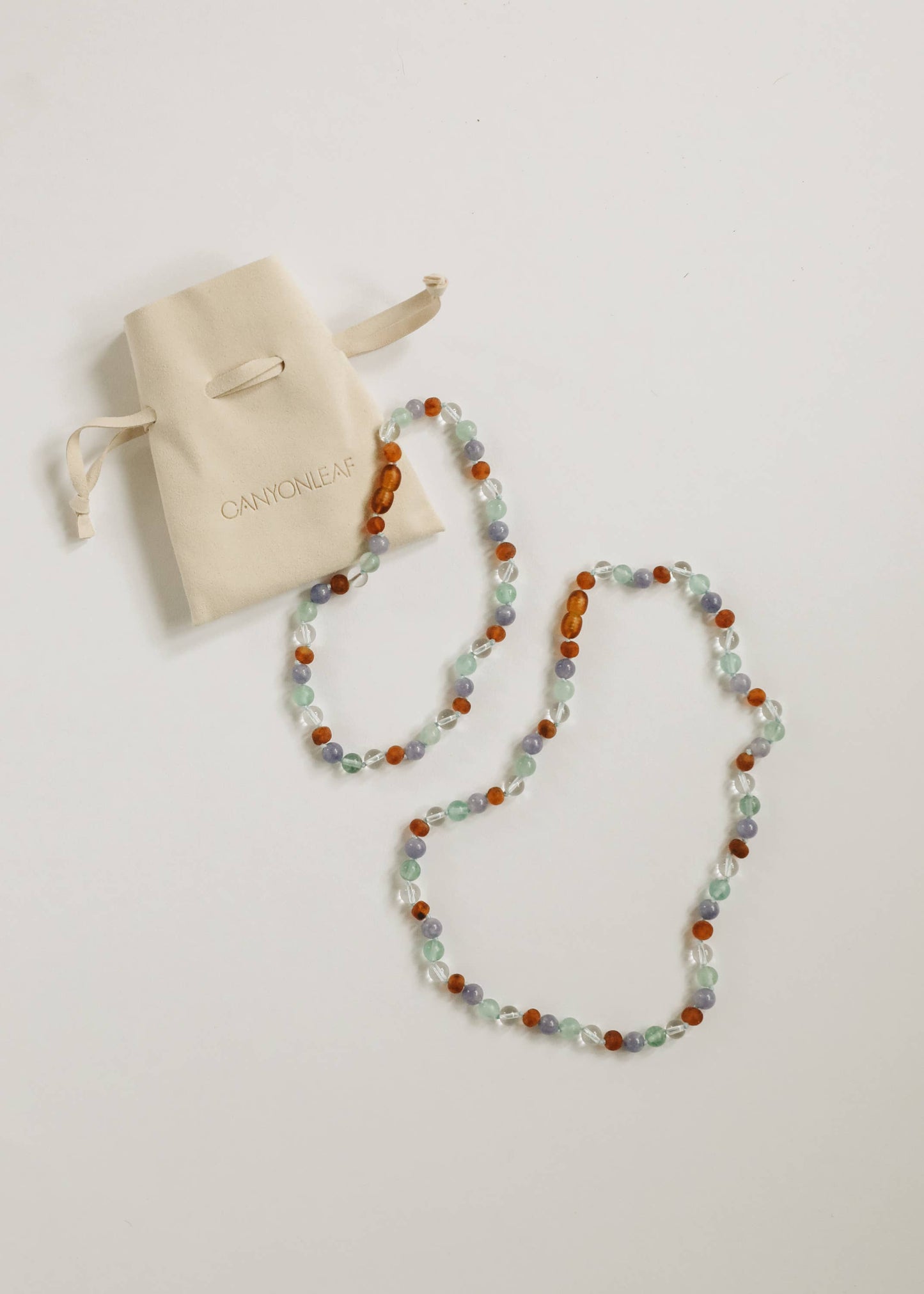 Baltic Sea Amber + Natural Gemstone || Necklace: 11 inch necklace