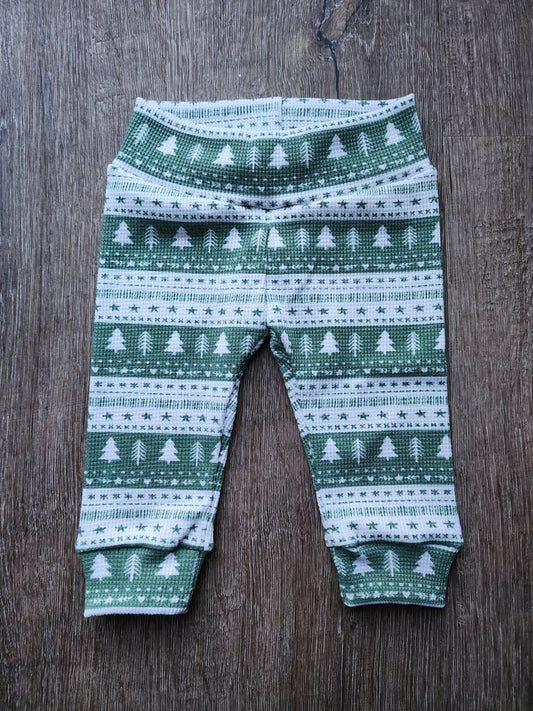 Christmas Waffle Print Leggings