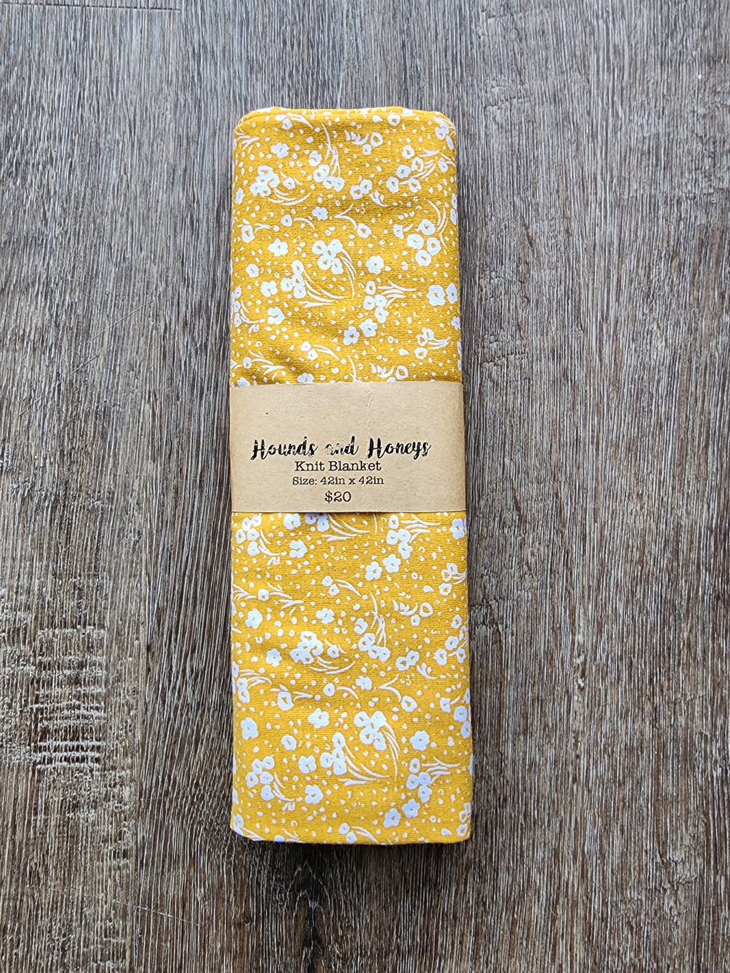Gold Floral Knit Swaddle Blanket