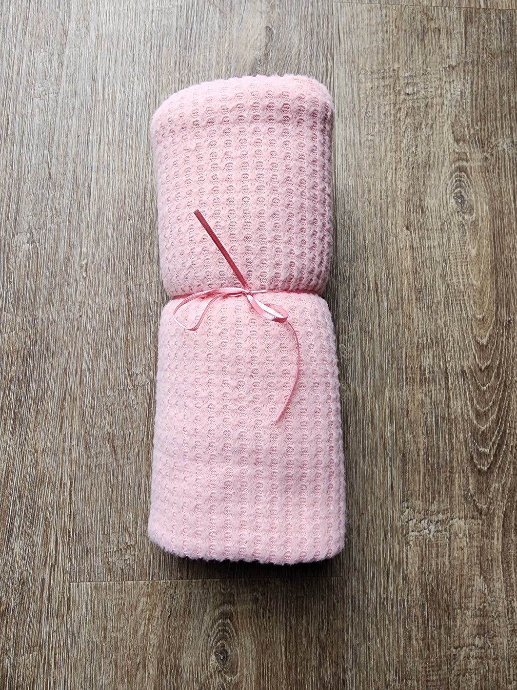 Soft Pink Waffle Knit Swaddle Blanket