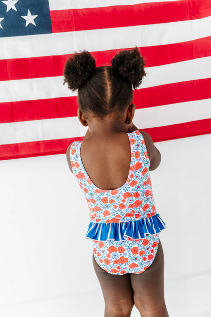 Ditsy 4th of July Floral | Skirted ONE-Piece
