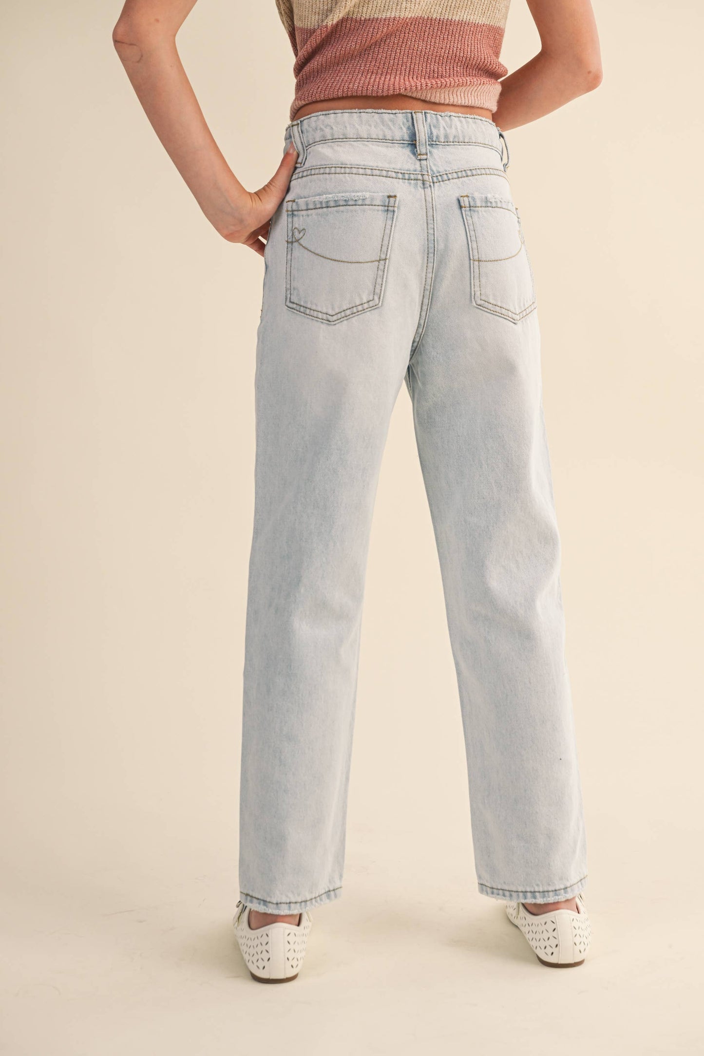 TWEEN KIDS GIRLS STRAIGHT LEG DENIM PANTS (7-14): 11/12