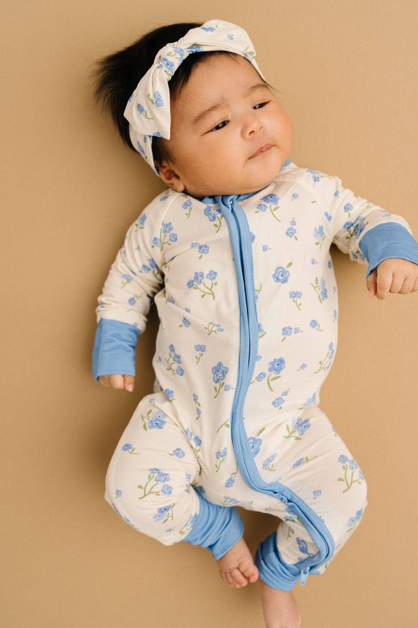 Blue Blooms Bamboo Sleeper: 0-3M