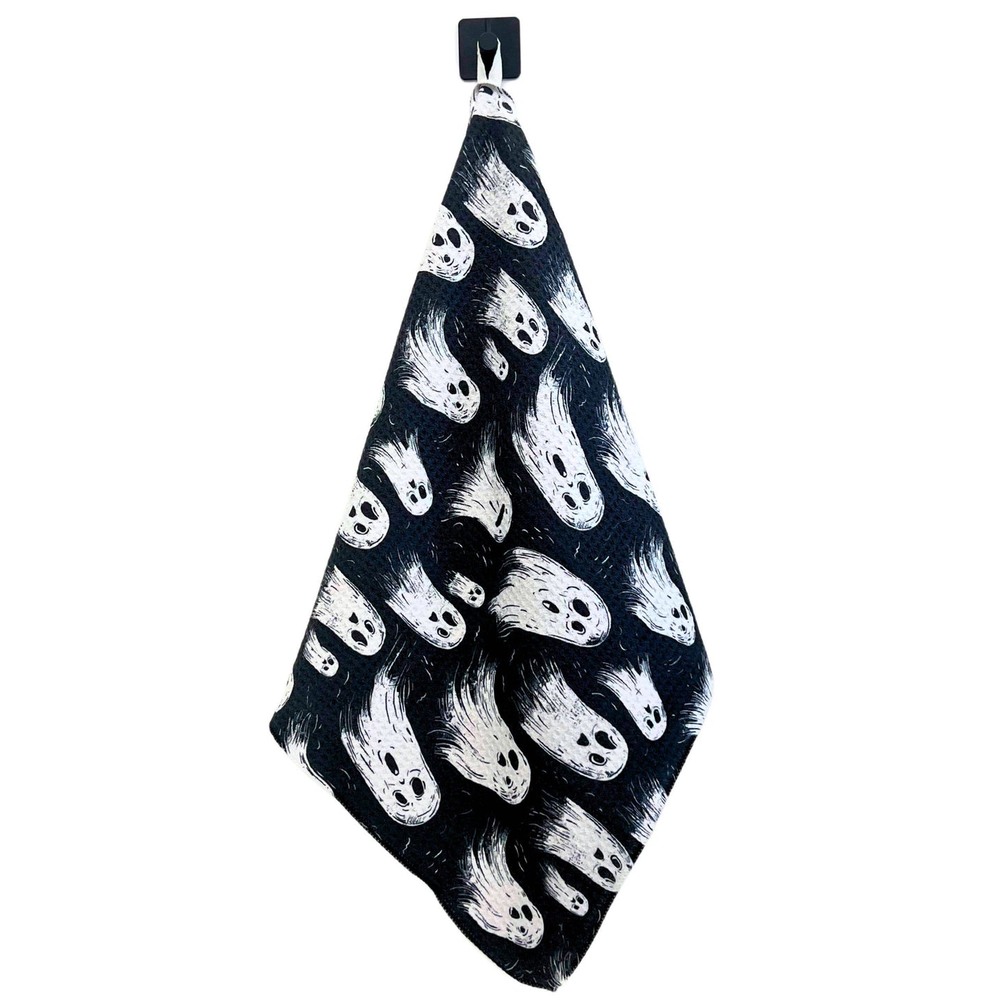 Ghost On Halloween Waffle Kitchen Tea Towel