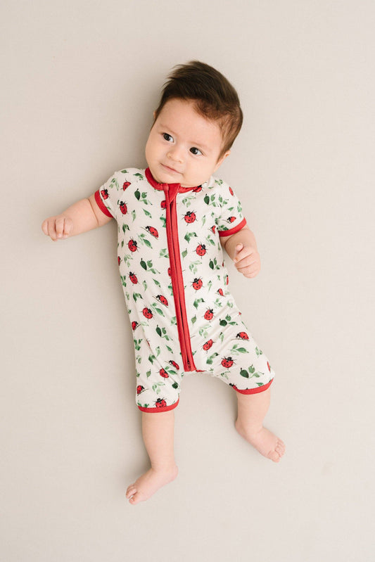 Little Ladybugs Bamboo Short Romper: 3T