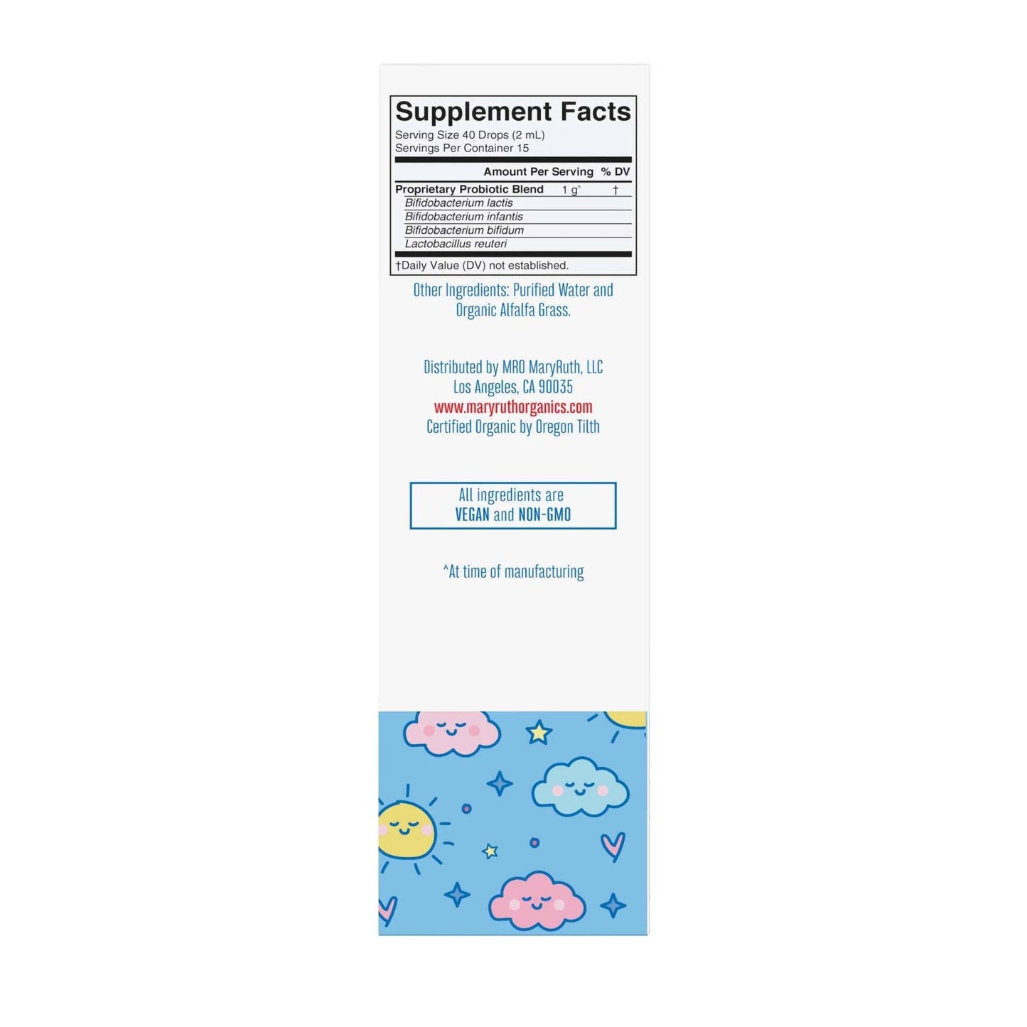 Organic Unflavored Kids Probiotic Liquid Drops, Vegan
