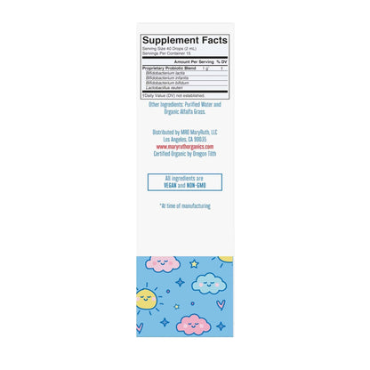 Organic Unflavored Kids Probiotic Liquid Drops, Vegan