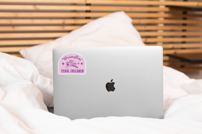 Wranglin' Feral Children Sticker - cowgirl, tiger, mom, kids