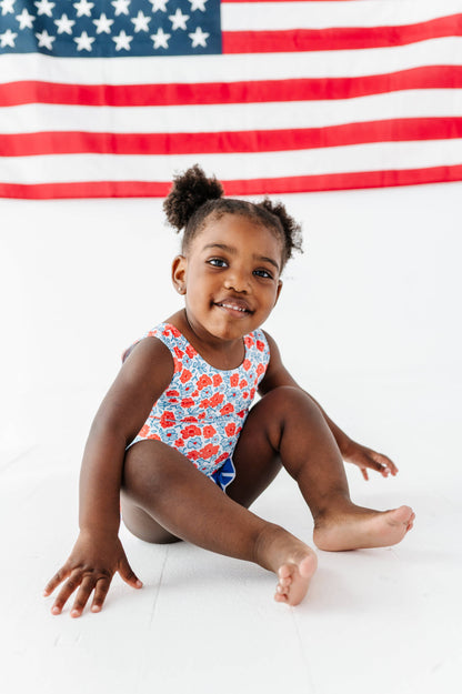 Ditsy 4th of July Floral | Skirted ONE-Piece