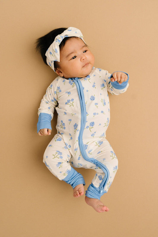 Blue Blooms Bamboo Sleeper: 0-3M