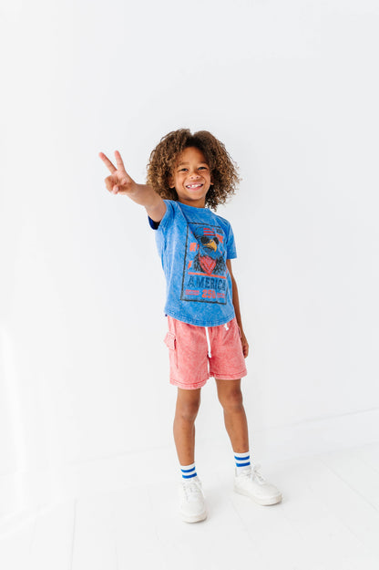 Eagle Stamp | BLUE Boys Curve Hem Tee