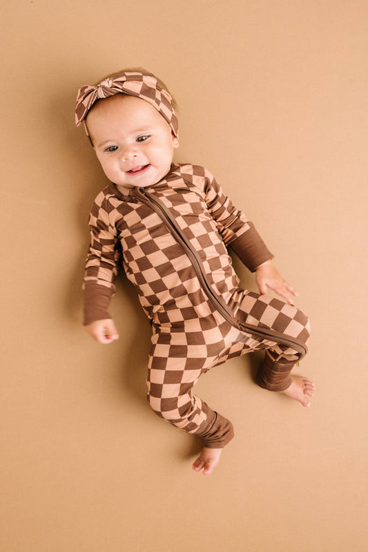 Espresso Checkered Bamboo Sleeper