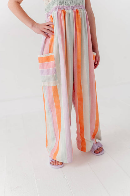 Sorbet Stripe | LINEN ROMPER