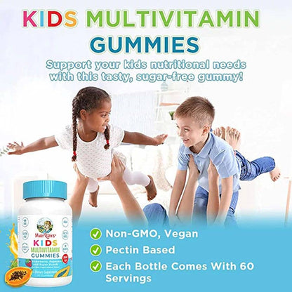 Kids Multivitamin Gummies, Fruit Flavored Supplement, Vegan