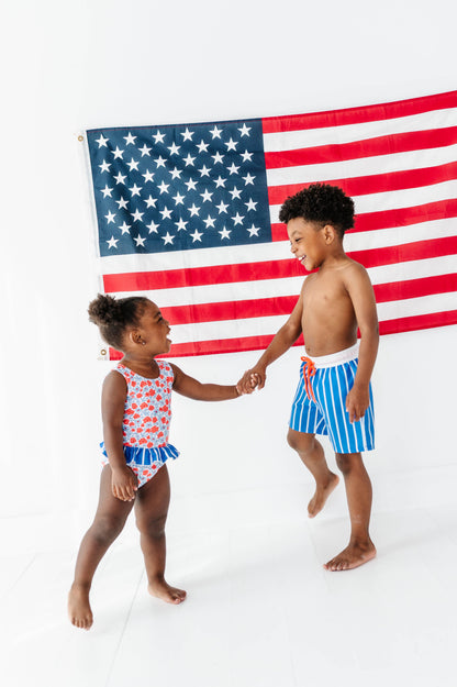 Ditsy 4th of July Floral | Skirted ONE-Piece