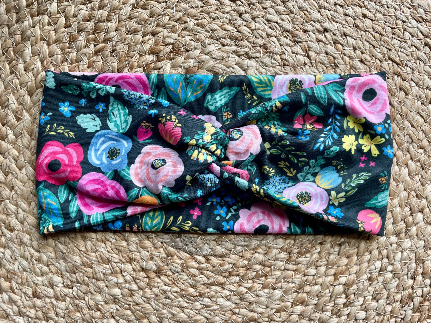 Wonderland Garden Black Knit Twist Headband