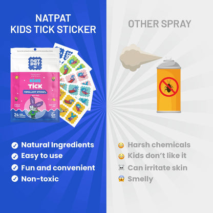 NATPAT Tick Repellent Stickers: Bug Patch, Safe for Kids