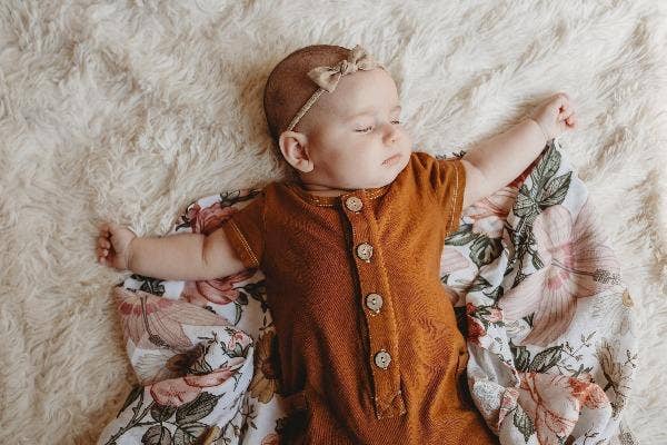 Garden Floral White Muslin Swaddle