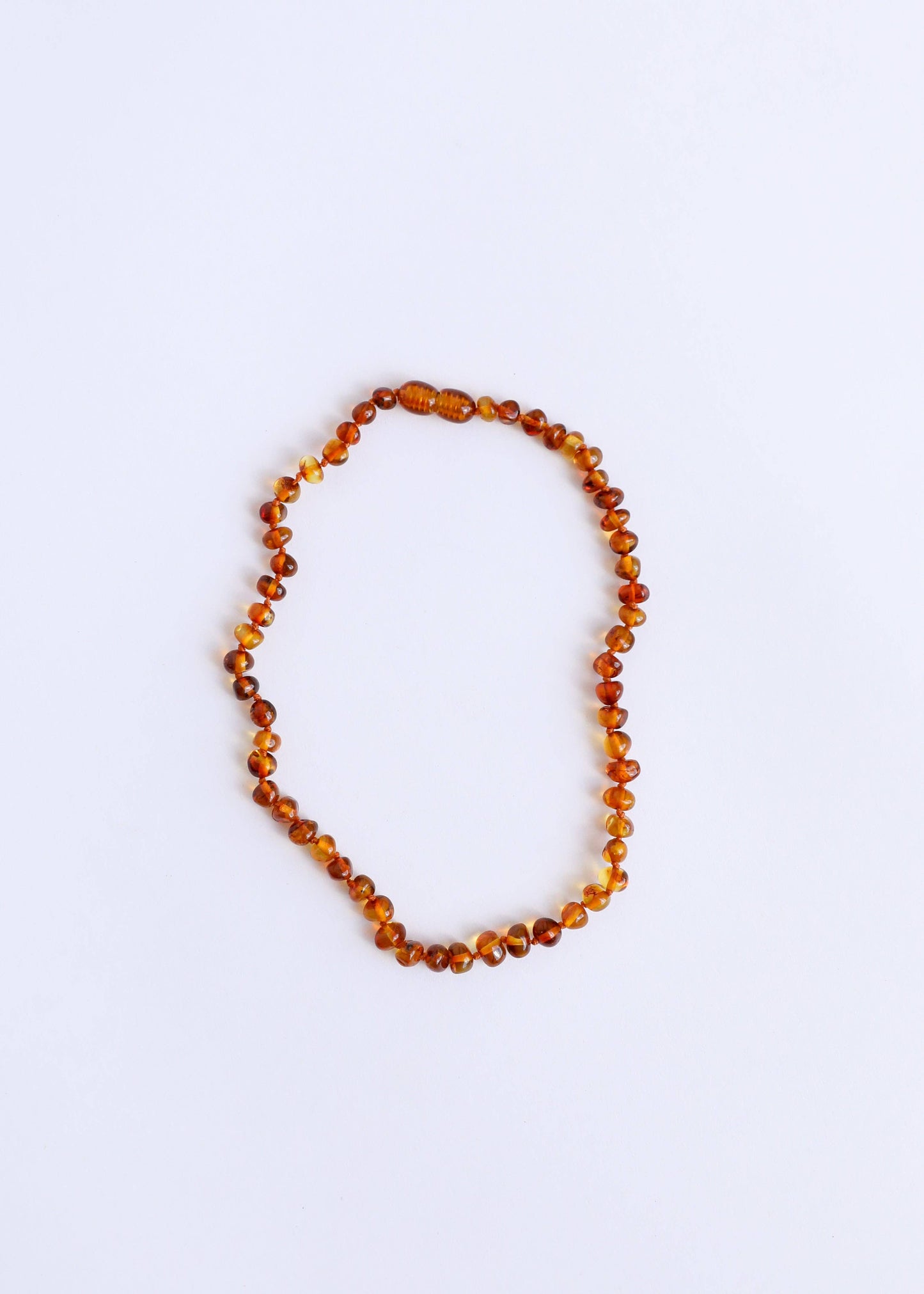 Polished Cognac Baltic Amber || Necklace: