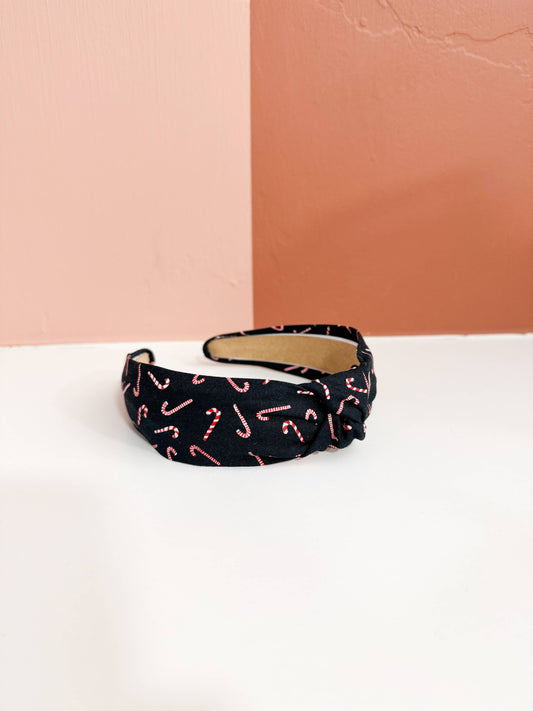 Candy Cane Christmas Top Knot Headband